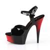 Pleaser - DELIGHT609BR Sandale à bride à la cheville - Noir/Rouge Product image